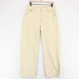 Levis Dad Utility Jeans Womens 28 Beige White Striped Hickory Premium